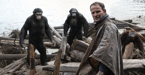 (l-r) Andy Serkis, Toby Kebbell, Jason Clarke and Karin Konoval in Dawn of the Planet of the Apes (Photo: Fox)