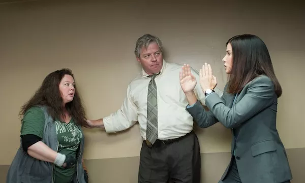 Melissa McCarthy, Tom Wilson and Sandra Bullock in The Heat (Photo: Fox)