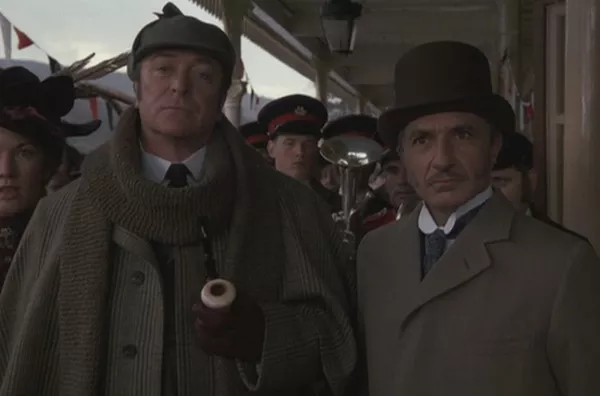 Michael Caine and Ben Kingsley in Without a Clue (Photo: Olive Films)