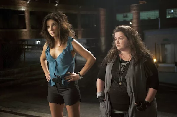ON THE CASE: FBI Special Agent Sarah Ashburn (Sandra Bullock) and Boston detective Shannon Mullins (Melissa McCarthy) go undercover in The Heat. (Photo: Fox)