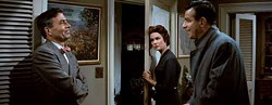 COURTESY OF THE CRITERION COLLECTION - PALL IN THE FAMILY: Ed Avery (James Mason, left) reacts strangely to both his wife (Barbara Rush) and best friend (Walter Matthau) in Bigger Than Life.