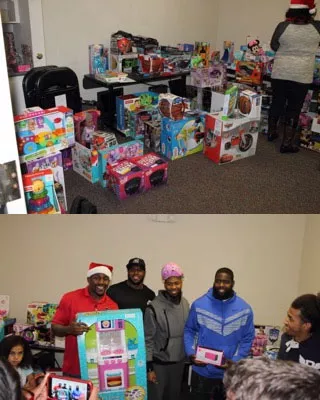 Photos from a recent toy drive for the Citiside neighborhood, sponsored by the Thomas Davis Defending Dreams Foundation and Give N Go
