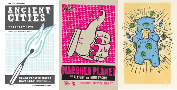 Posters by Ink Floyd of Charlotte and Christopher Williams of Durham, North Carolina, will be a part of Reclaimed.