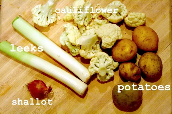 Potato, Leeks, Cauliflower, and Shallot