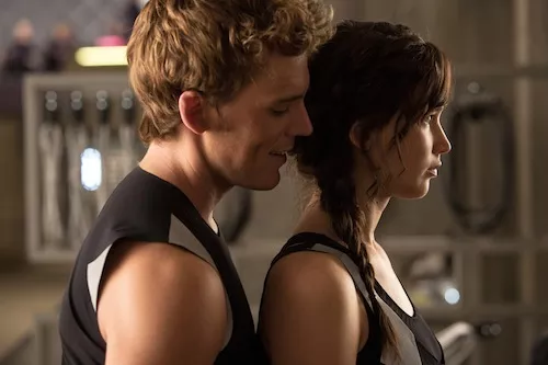 Sam Claflin and Jennifer Lawrence. (Photo: Lionsgate)