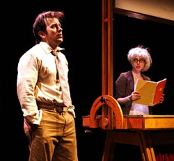 PHOTO COURTESY OF THE FOUNDRY THEATRE - Steve Cuiffo and Maggie Hoffman in Major Bang or: How I Learned to Stop Worrying and Love the Dirty Bomb