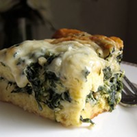 Breakfast strata with spinach and Gruy&egrave;re