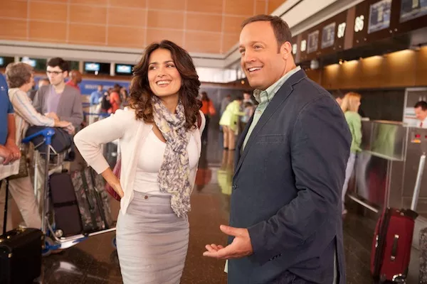 TEACHER-TEACHER CONFERENCE: Salma Hayek and Kevin James in Here Comes the Boom (Photo: Sony)