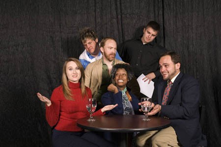 The cast of Beyond Therapy, Tania Kelly in the middle - BOBBY COCHRAN