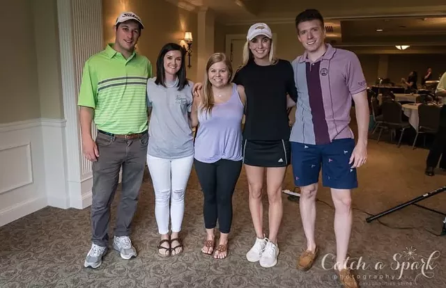 (L-R) Clay Rice, Morgan Albertson Rice, Tracy Samsel, Mia Chamberlain, Sean Ozment - 1ST ANNUAL PARKINSON'S RESEARCH GOLF OUTING