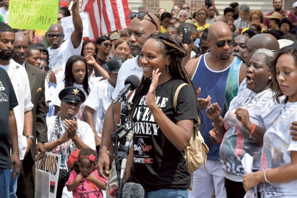 Bree Newsome at a rally in Ferguson, Missouri. (Photo by Wiley Price)