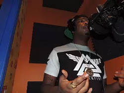 JayWay Sosa at a recent studio session at Queen City Basement. - RYAN PITKIN