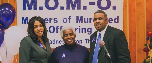 [From left] Mothers of Murdered Offspring volunteer Lisa Crawford with founders Judy Williams and David Howard. - PHOTO COURTESY OF MOTHERS OF MURDERED OFFSPRING.