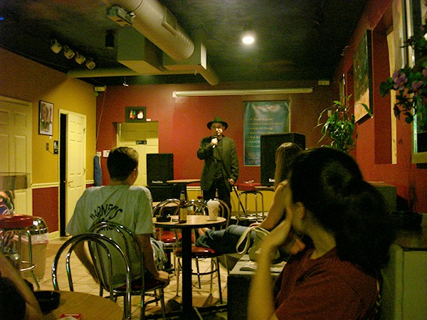Valencia performs at an open-mic night at the SK Netcafe in 2006.