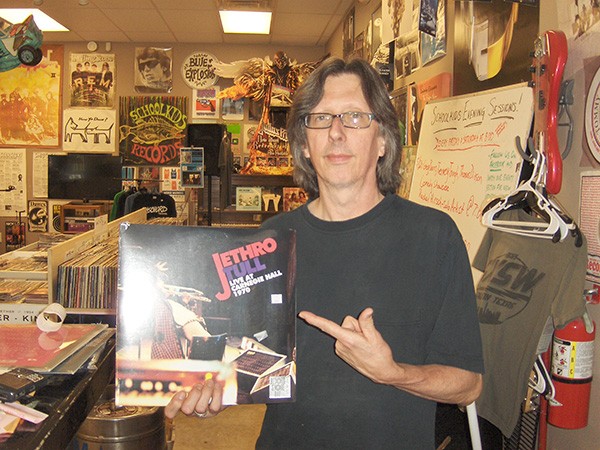 Fred Mills in his element: a record store