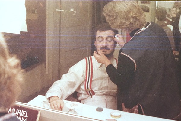 Tannenbaum, in 1984, getting made up to star as Alistair Ross in Crucifer of Blood.
