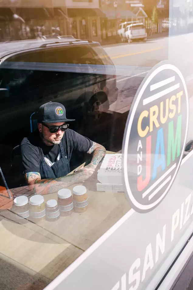 Donnie Simmons at his first venture, Crust and Jam, which opens on Friday, May 12, at 12 p.m.