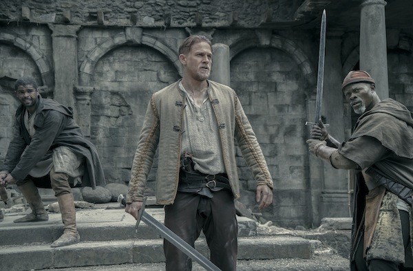 Kingsley Ben-Adir, Charlie Hunnam and Djimon Hounsou in King Arthur: Legend of the Sword (Photo: Warner)