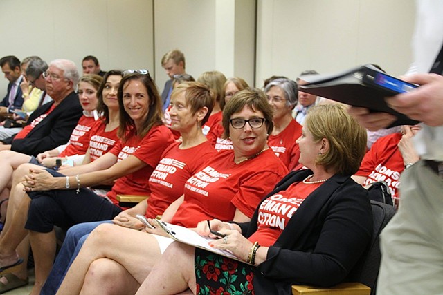 Christy Clark (far right) and other members of Moms Demand Action North Carolina chapter say they will continue to show up in Raleigh on a daily basis to fight against HB 746. - PHOTO COURTESY OF CHRISTY CLARK.