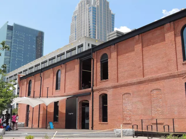 Google Fiber space at 7th Street, next to First Ward Park, where Freda Hendley worked until February.