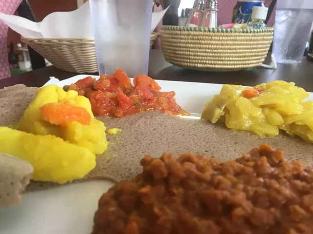 Abugida's vegetable plate is the cafè's best seller.