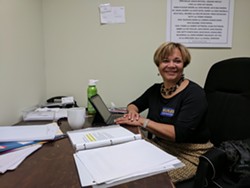 Vi Lyles in her campaign office a week before the election.