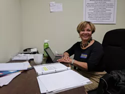 Vi Lyles in her campaign office a week before the election.