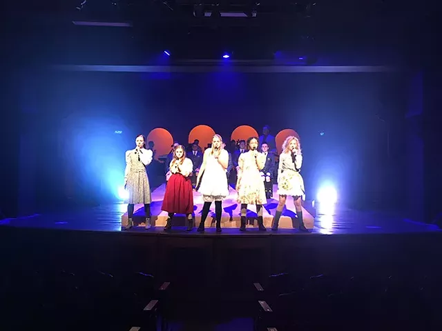 ‘Spring Awakening’ cast members: Morgan Wakefield (from left), Emily Roy, Renée Rapp, Maya Sistruck and Jocelyn Cabaniss. (Photo by Chris Timmons/Theatre Charlotte)