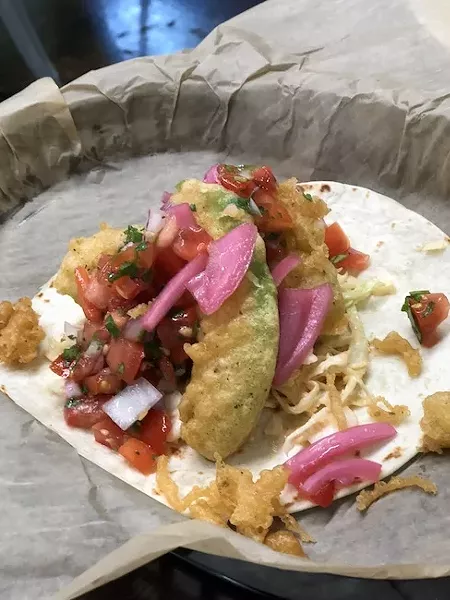 Fried avocado taco