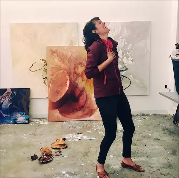 Katie St. Clair in her studio (Photo by Jennifer Garcia Peacock)