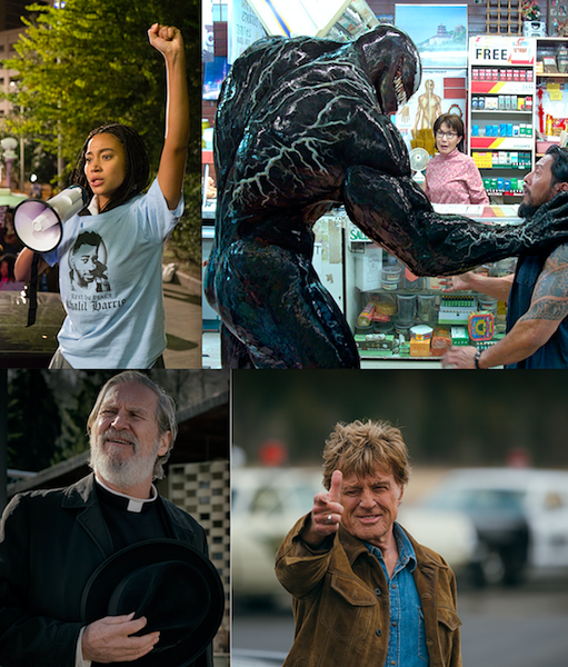 The Hate U Give (Photo: Fox); Venom (Photo: Columbia); Bad Times at the El Royale (Photo: Fox); The Old Man & the Gun (Photo: Fox Searchlight)