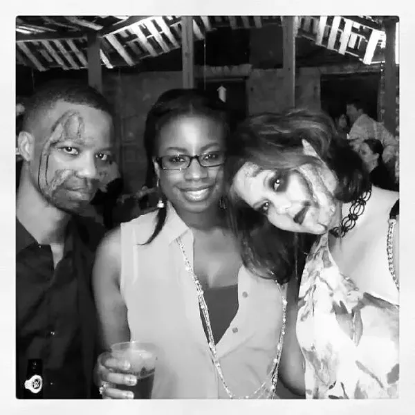 Kim Lawson (right) as a zombie at CL's 2012 Best of Charlotte party
