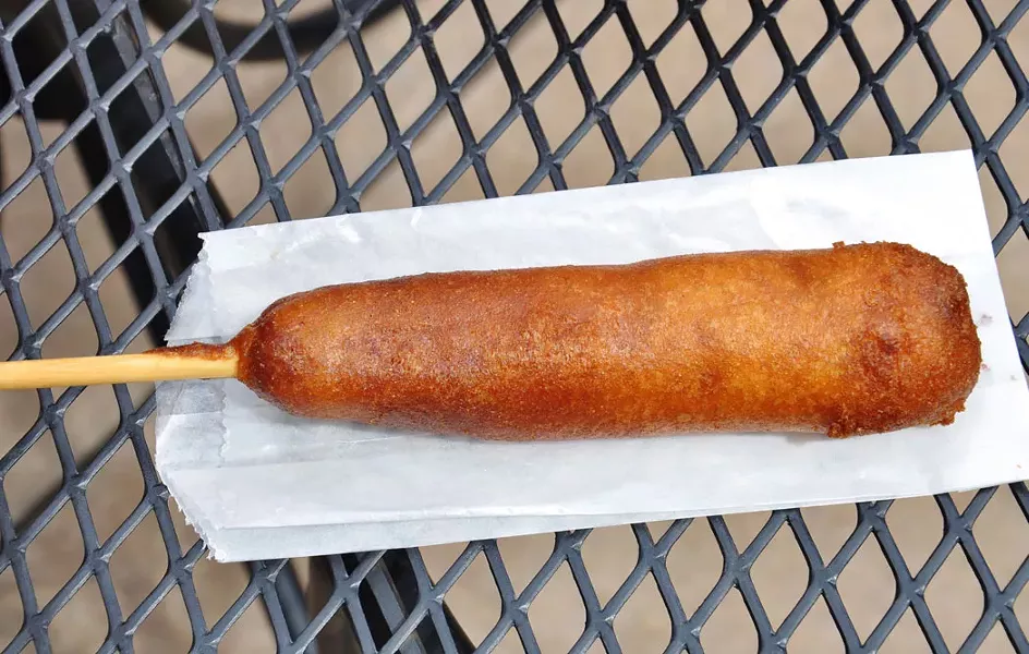 Pinky's one-and-only vegetarian corn dog.