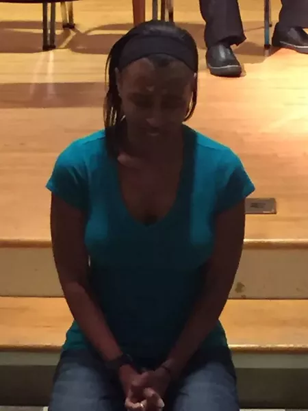 Aleshia Price at a Stuck rehearsal.