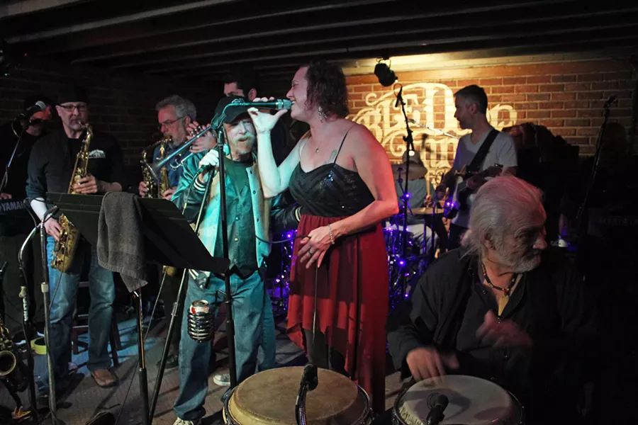 The Monday Night Allstars earlier this year performed the final night of the Double Door Inn (with guest Lenny Federal in the baseball cap). (Photo by Daniel Coston)