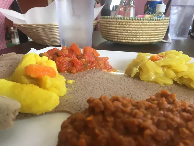 Abugida's vegetable plate is the cafè's best seller.