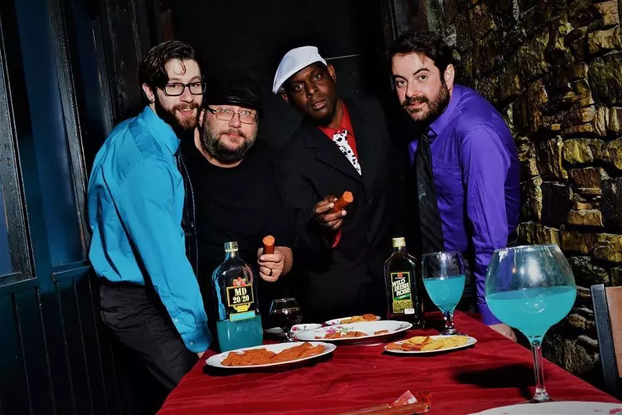 Walker (in white cap) with Crackers and Snackmeat.