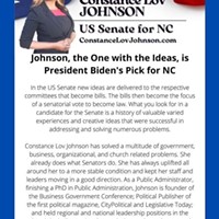 Constance Lov Johnson has the Presidents Pick for US Senate North Carolina