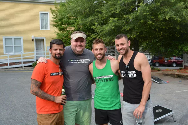 Jason Boone (grey shirt, pictured with founders of other North Carolina leagues)