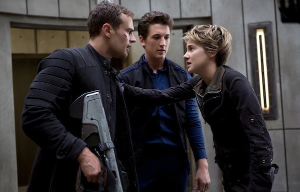 Theo James, Miles Teller and Shailene Woodley in The Divergent Series: Insurgent (Photo: Lionsgate)