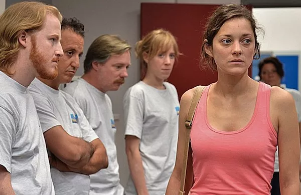 Marion Cotillard (right) in Two Days, One Night (Photo: Criterion)