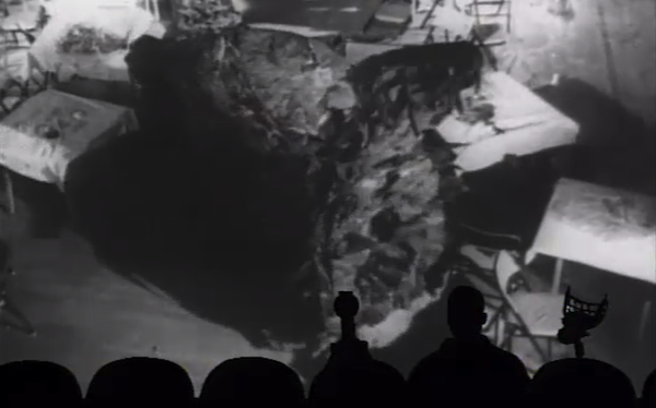 The MST3K gang watches the killer-carpet movie The Creeping Terror (Photo: Shout! Factory)