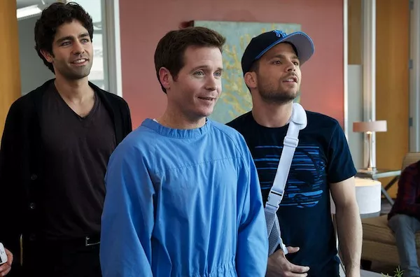 Adrian Grenier, Kevin Connolly and Jerry Ferrara in Entourage (Photo: Warner)