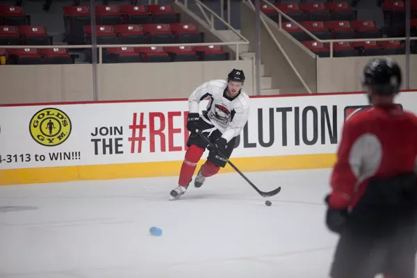 Brendan Woods has three goals and an assist through 12 games with the Checkers this season. (Photo by Jeff Hahne)