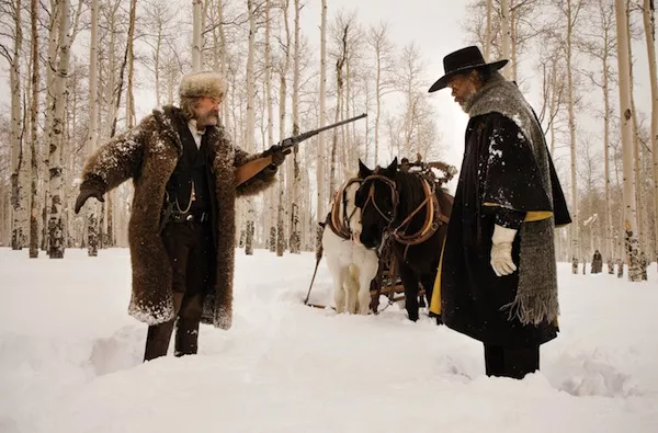 Kurt Russell and Samuel L. Jackson in The Hateful Eight (Photo: The Weinstein Company)
