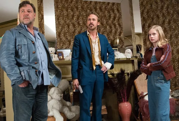 Russell Crowe, Ryan Gosling and Angourie Rice in The Nice Guys (Photo: Warner)