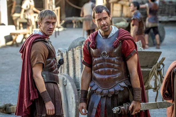 Tom Felton and Joseph Fiennes in Risen (Photo: Columbia)