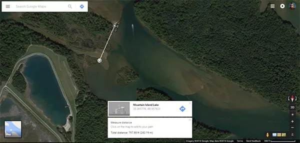 For clarification, the above map shows the distance (798 feet) between the mixing zone where Duke has drained wastewater from its coal ash ponds and the sandbar where people regularly swim and fish.