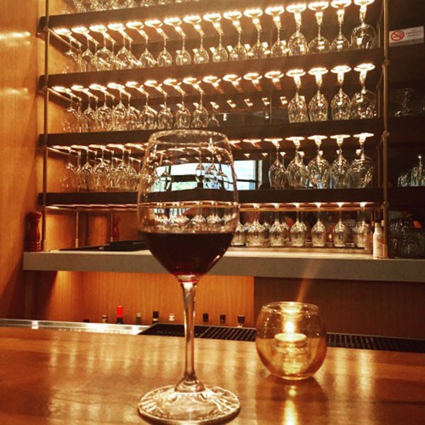 A glass of wine from Corkbuzz. (Photo by Chrissie Nelson)