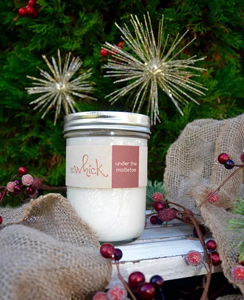 Light Your Whick's Under the Mistletoe candle